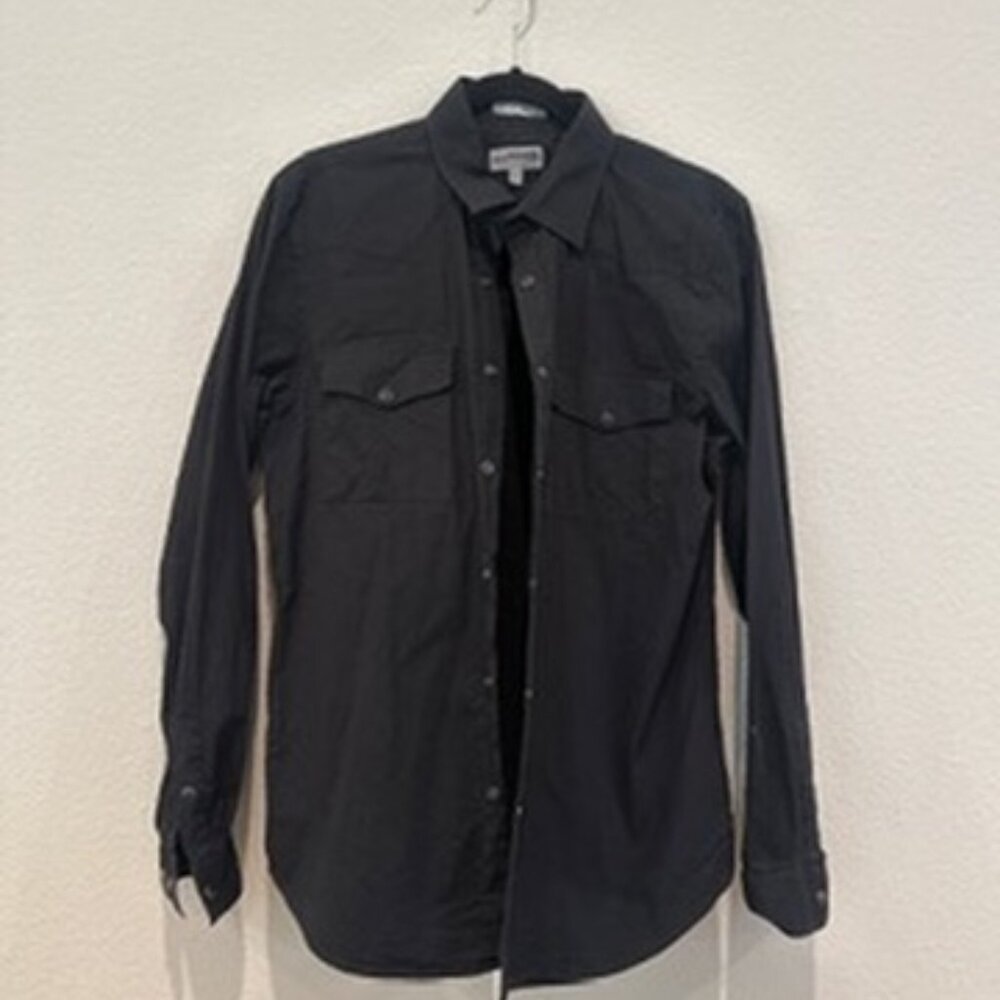Express Button-Up Shirt – Black (Men’s M, Fitted)